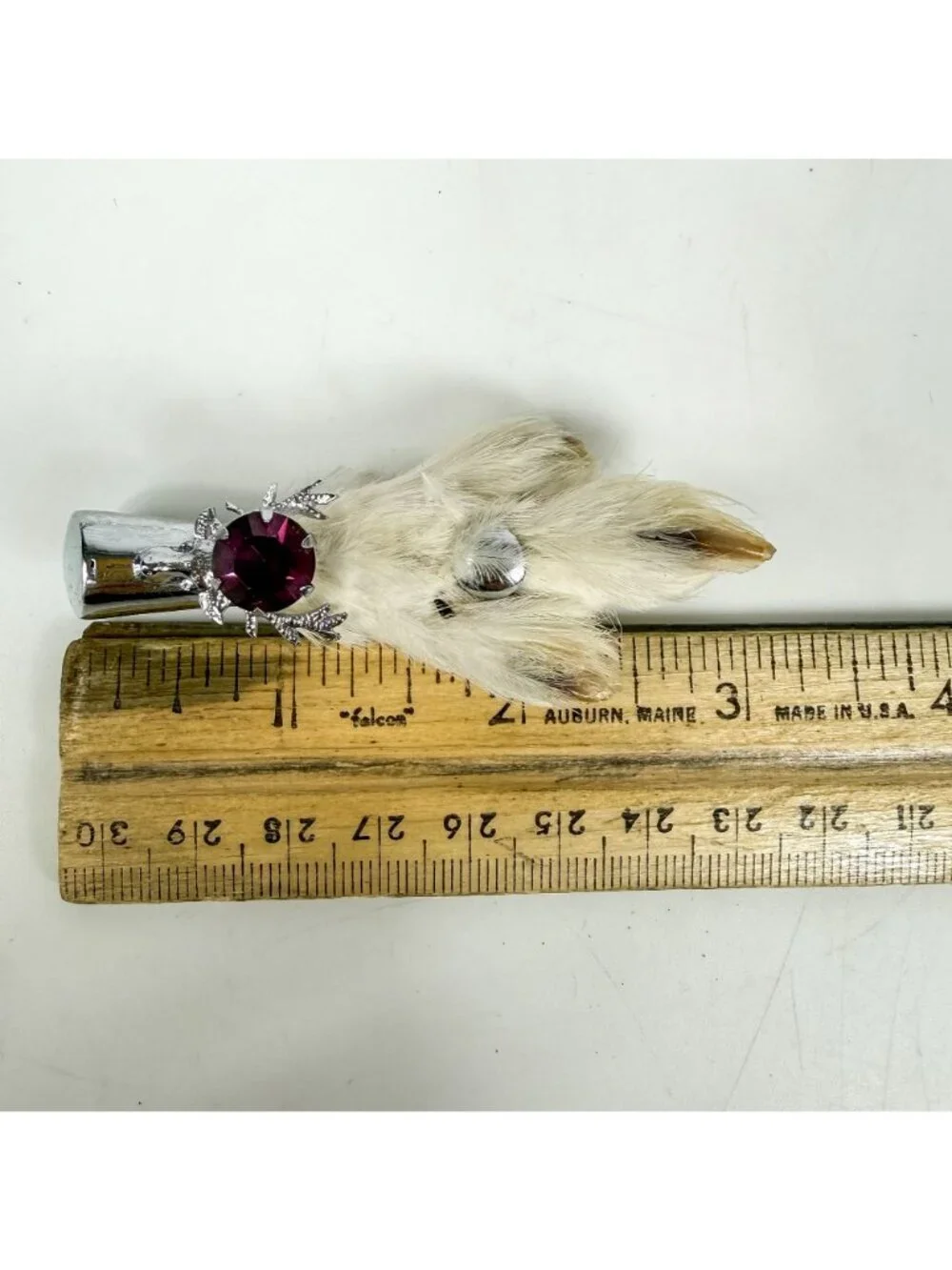 Vintage Order Of The Elks Rhinestone Lucky Rabbit Foot Brooch Pin